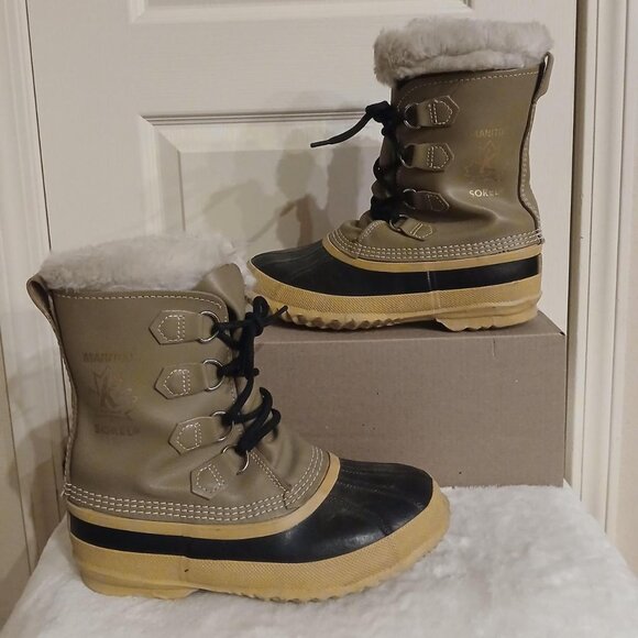 Vintage Manitou Sorel wool insulated insert snow boots Men\'s Sz 9 main image 7